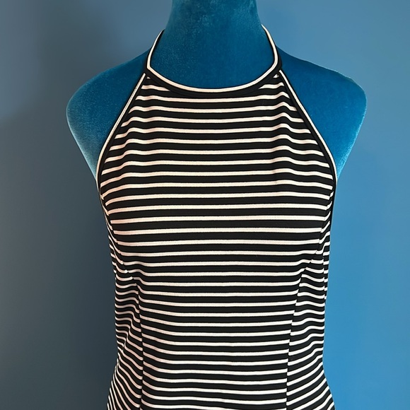 Black & White Striped Halter Dress - Picture 2 of 9